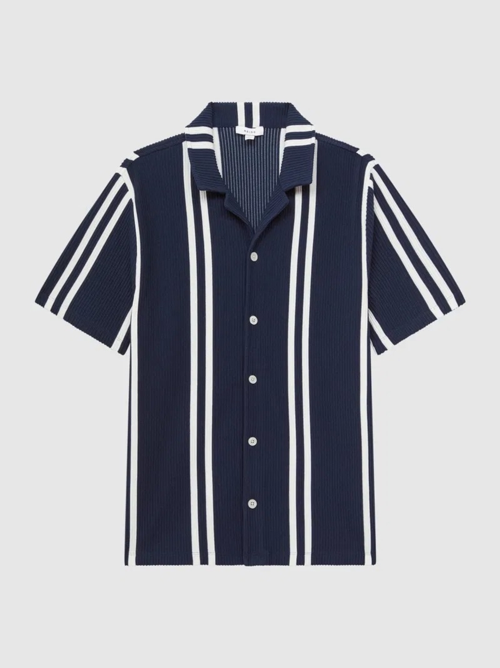 Reiss Ribbed Short Sleeve Cuban Shirt
